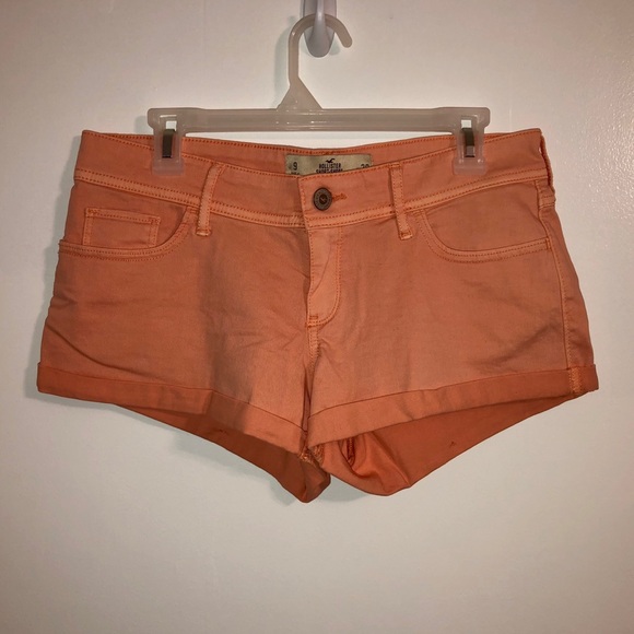 Hollister Pants - Hollister Coral Cuffed Hem Low Rise Short-Shorts